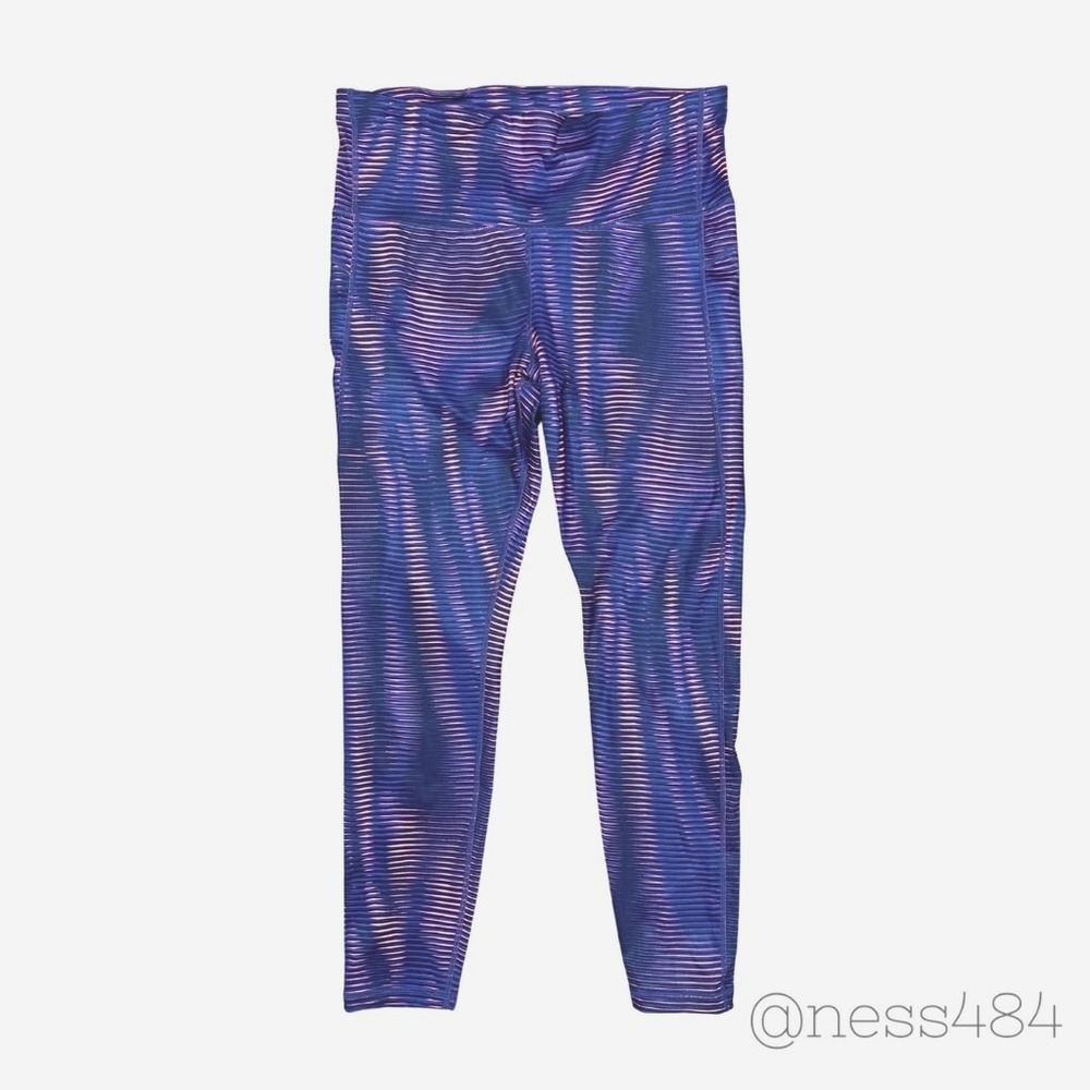 GapFit Women's Blue Pink Stripe Active‎ Leggings Size Large